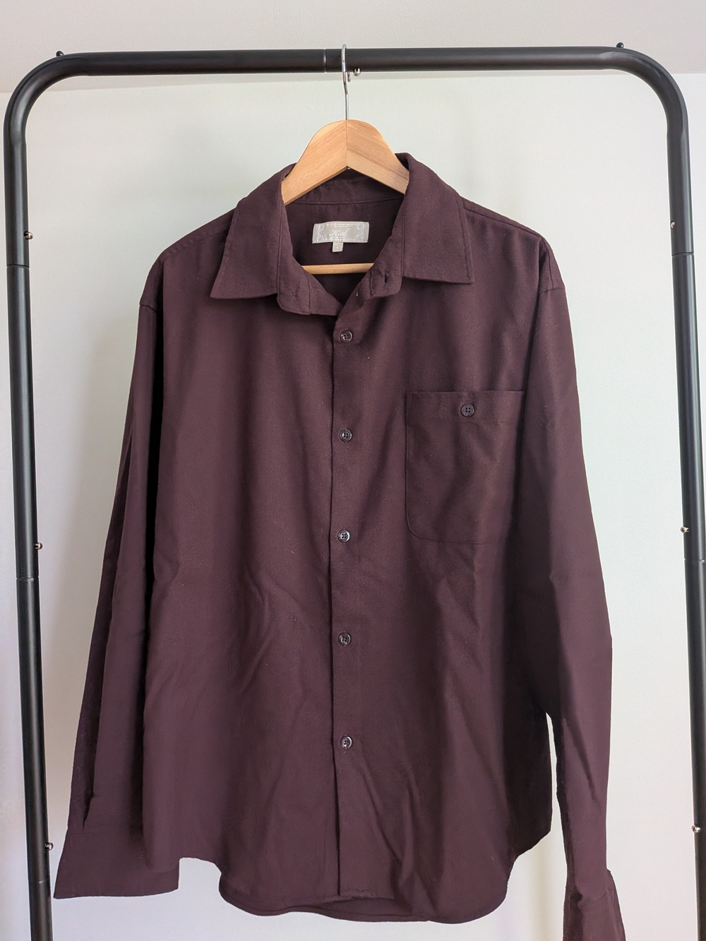 Kith Men's Long-Sleeve Casual Button-Down Shirt in Burgundy